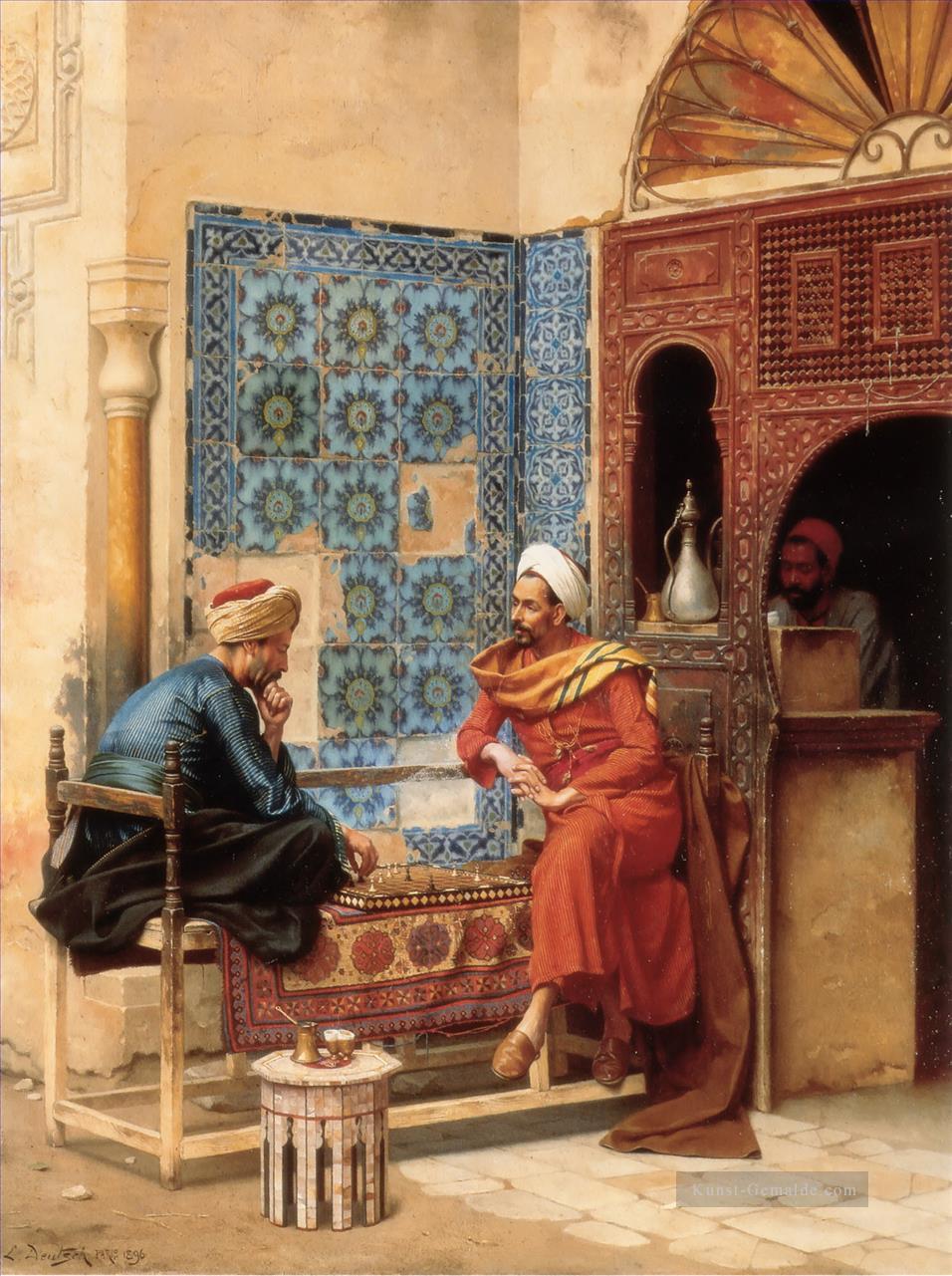 Das Schachspiel Ludwig Deutsch Orientalismus Araber Ölgemälde